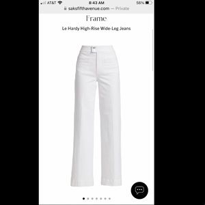 Frame Denim White Le Hardy High-Rise Wide-Leg Jeans